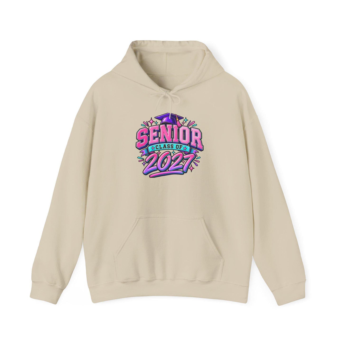 Senior Class of 2027 Hoodie, Graduation 2027 Sweatshirt Female Teen Oversized Everyday Pullover, College Grad, Comfortable Cozy Apparel Wear