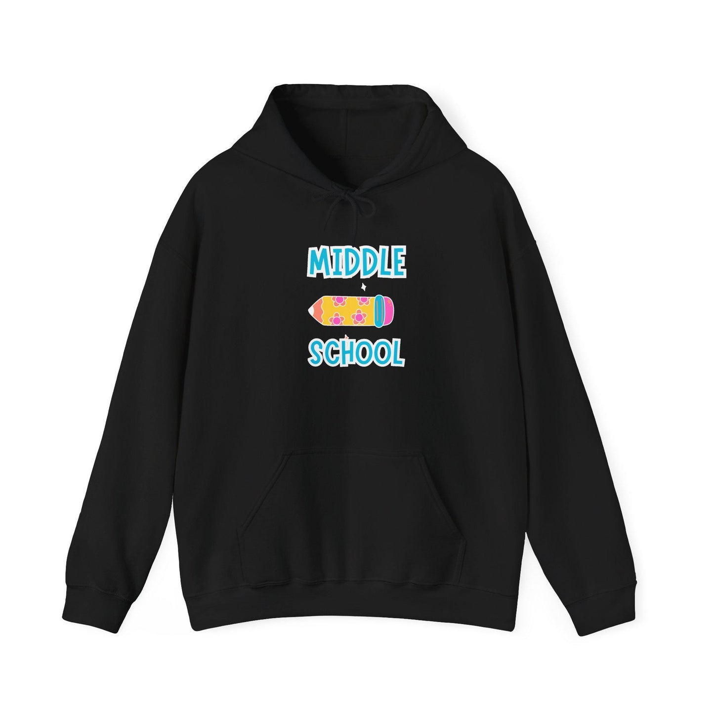 Middle School Pencil Hoodie Gifted | Cute School Supplies Graphic | Cozy Comfortable Pullover | Teen Warm Apparel with Pockets | Long sleeve