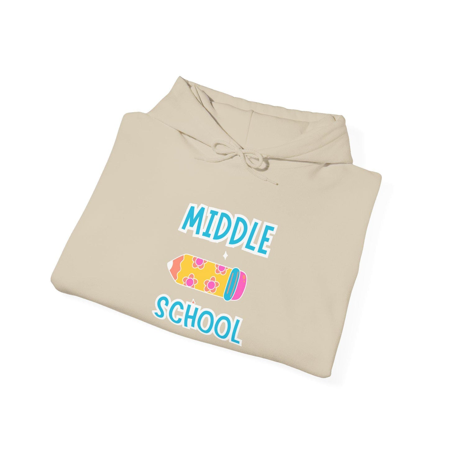 Middle School Pencil Hoodie Gifted | Cute School Supplies Graphic | Cozy Comfortable Pullover | Teen Warm Apparel with Pockets | Long sleeve