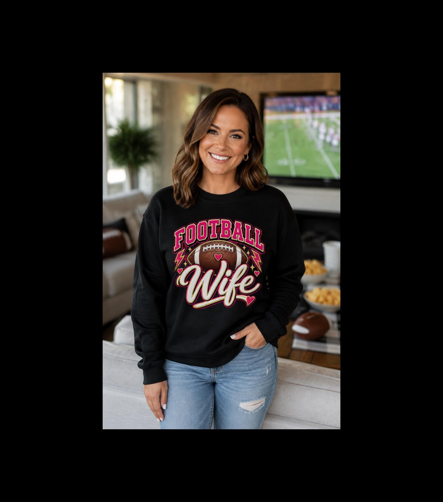 Football Wife Sweatshirt, Football Game Day Season Apparel, Football Wife Life, Fall Football Fashion, Gift for Football Fan, Mom Gear