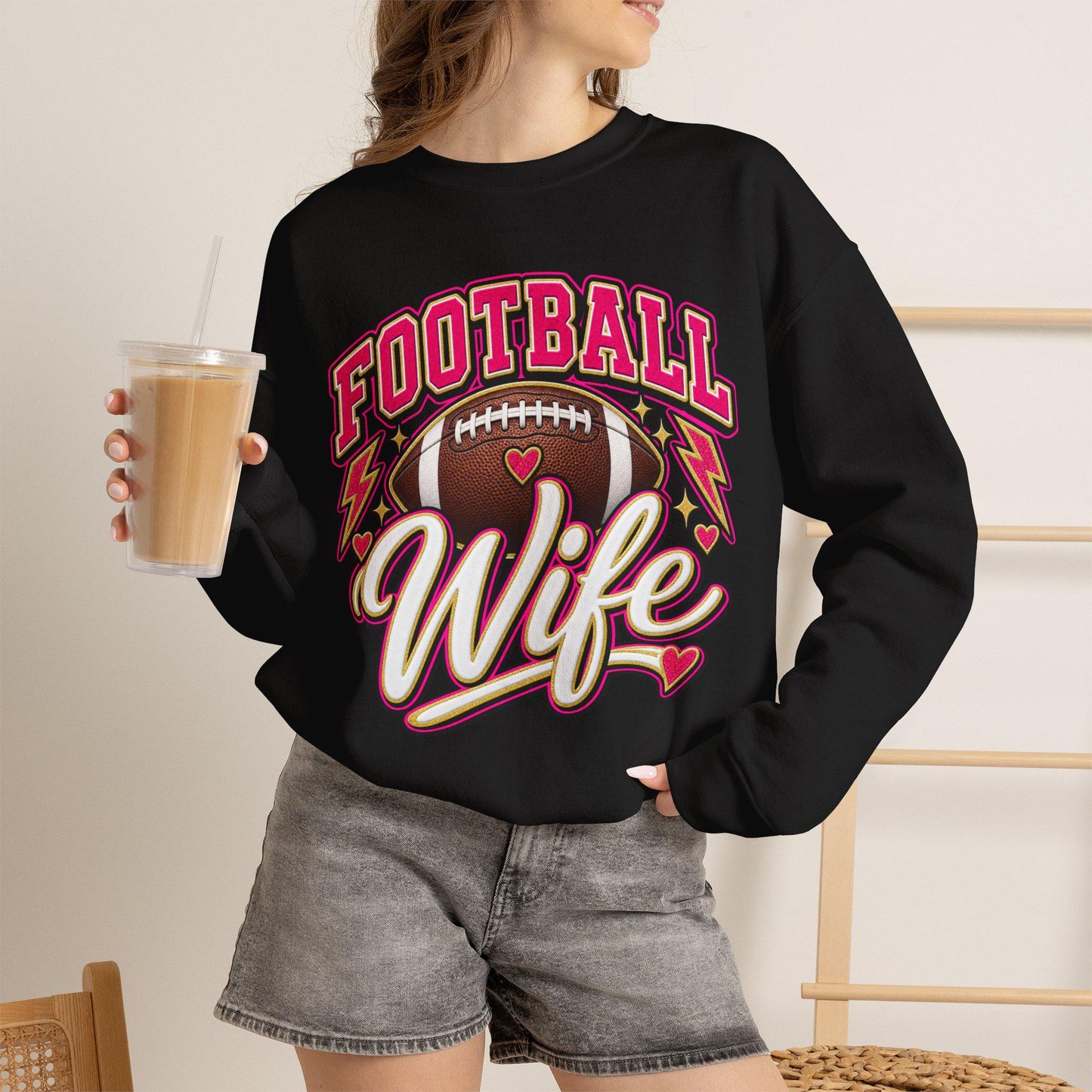 Football Wife Sweatshirt, Football Game Day Season Apparel, Football Wife Life, Fall Football Fashion, Gift for Football Fan, Mom Gear