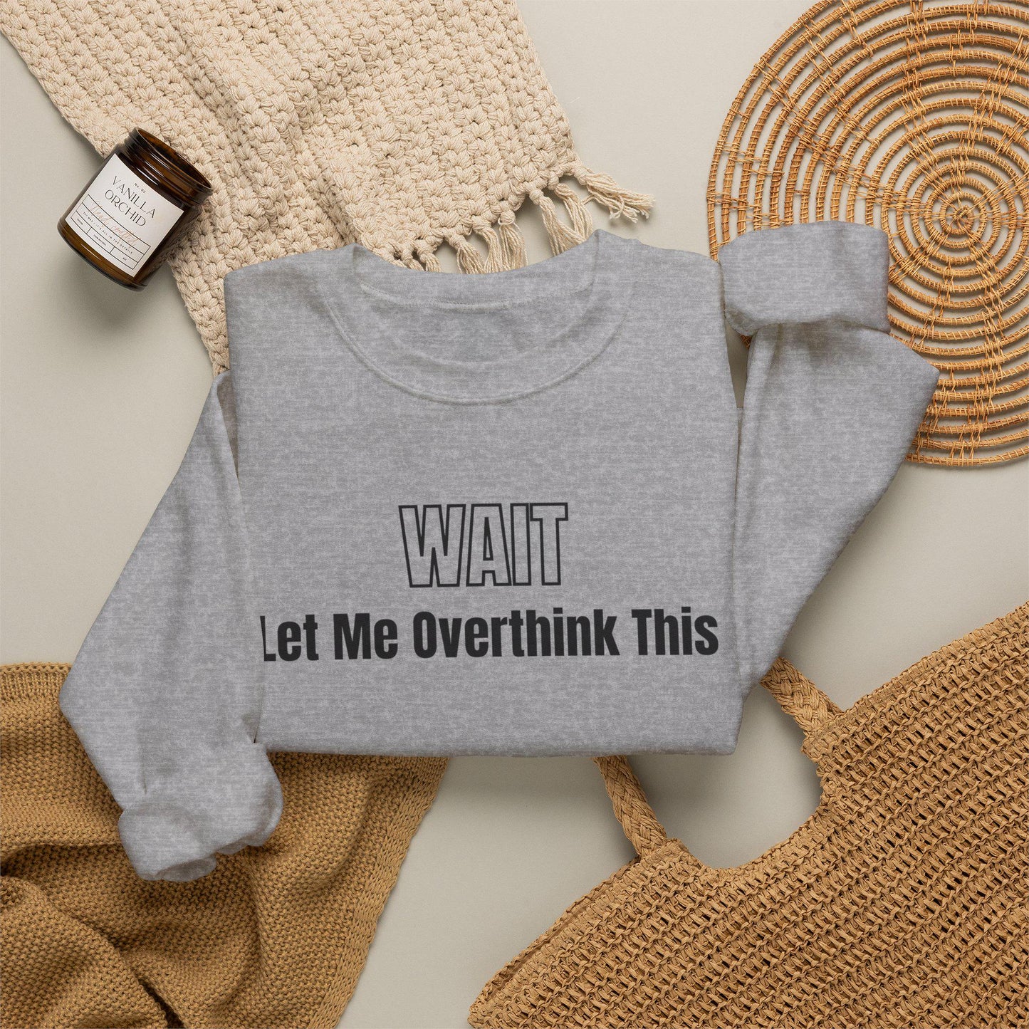 Wait Let Me Overthink This Sweatshirt | Funny Quote Crewneck | Anxiety T-shirts | ADHD Tee | Graphic Design | Mom Sweatshirt | Cozy Apparel