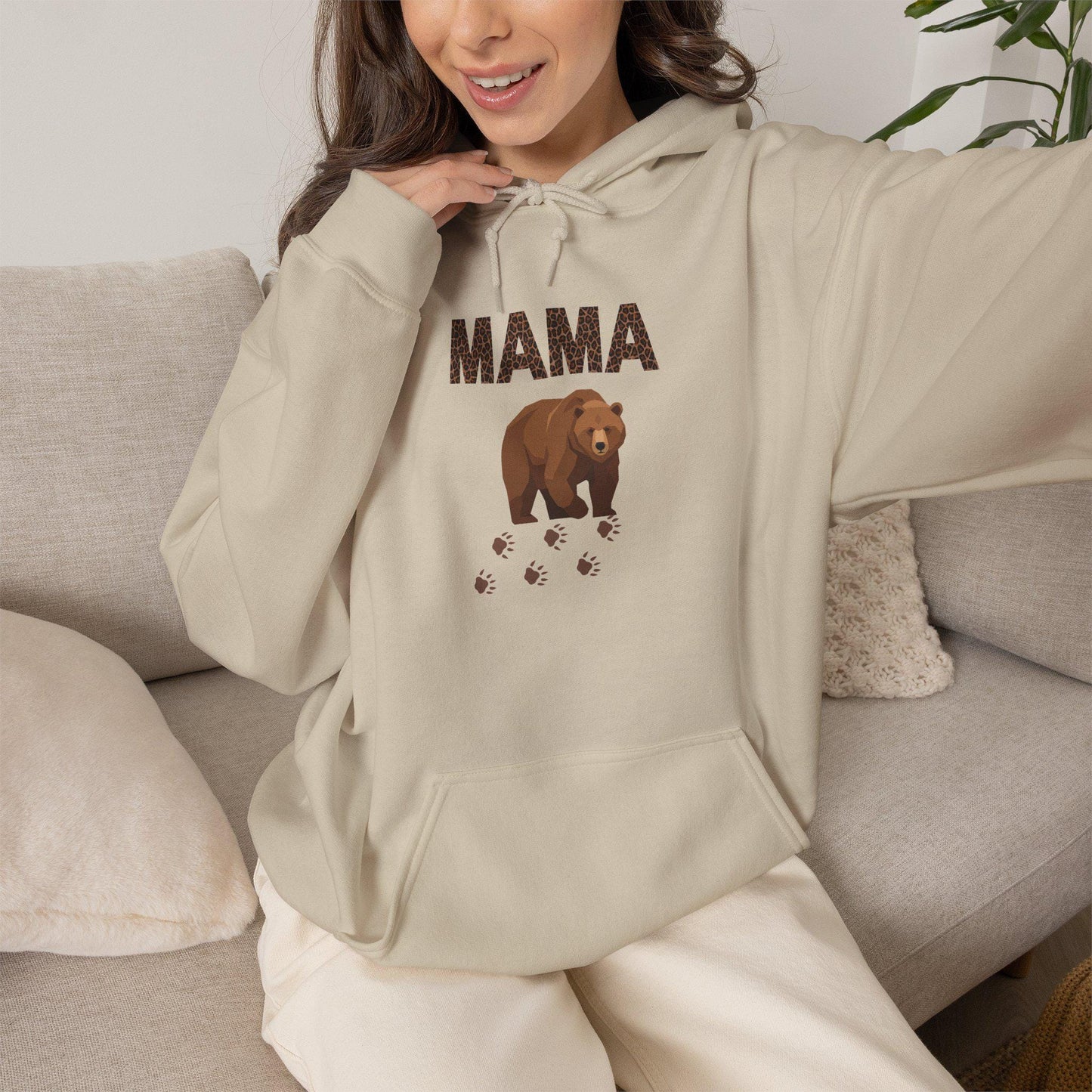 Mama Brown Bear hoodie | Mama Bear sweatshirt | Mom bear pullover | Graphic Hoodie | Nice Gift | Cozy Outdoor Wear | Warm Apparel | Camping