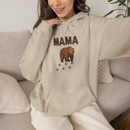Mama Brown Bear hoodie | Mama Bear sweatshirt | Mom bear pullover | Graphic Hoodie | Nice Gift | Cozy Outdoor Wear | Warm Apparel | Camping