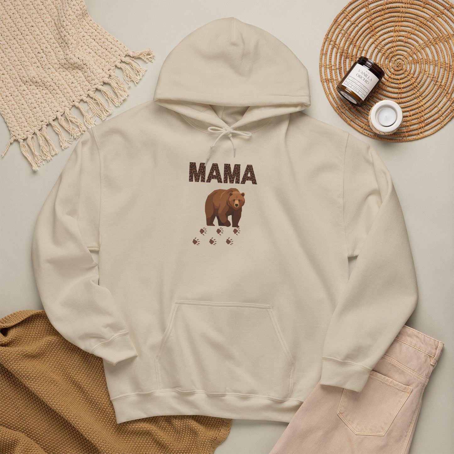 Mama Brown Bear hoodie | Mama Bear sweatshirt | Mom bear pullover | Graphic Hoodie | Nice Gift | Cozy Outdoor Wear | Warm Apparel | Camping