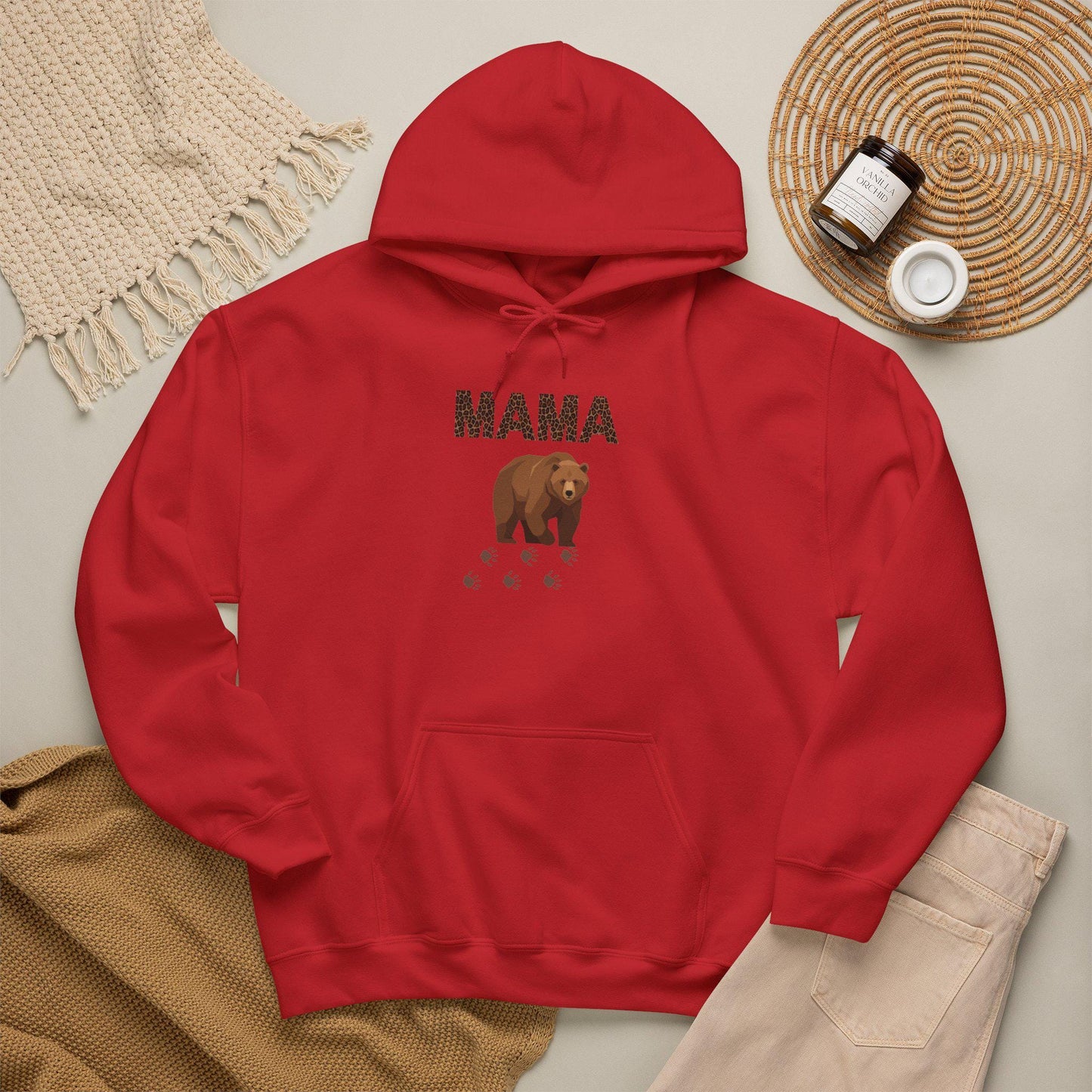 Mama Brown Bear hoodie | Mama Bear sweatshirt | Mom bear pullover | Graphic Hoodie | Nice Gift | Cozy Outdoor Wear | Warm Apparel | Camping