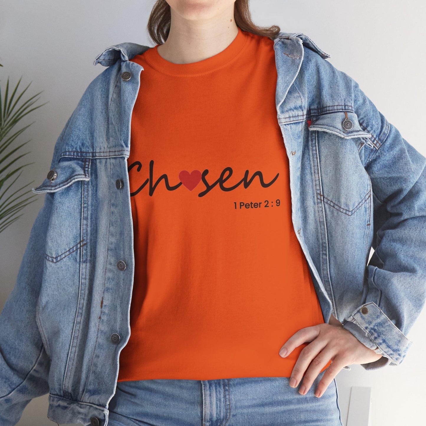 Women's comfortable Chosen Tee -Christian Scripture T-Shirt Graphic (1 Peter 2:9), Godly Theme Apparel Wear, Religious Theme Attire Lady