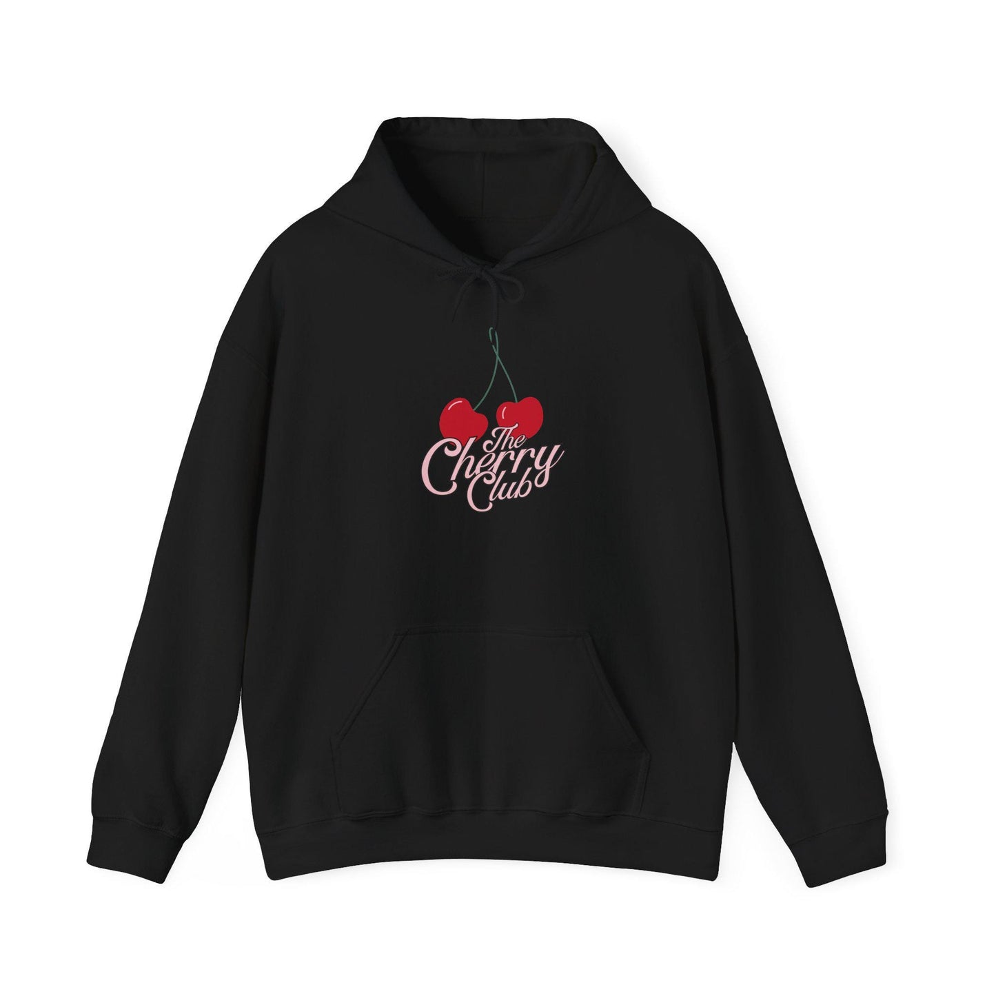 Women's Teen Female Cherry Crush Hoodie, Cute Retro Script Cherry Graphic Pullover, Oversized Vintage Apparel, Aesthetic Weather Sweather