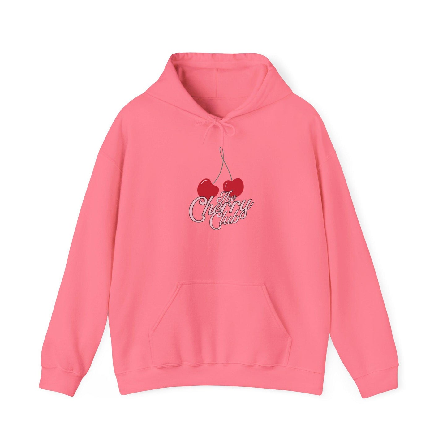 Women's Teen Female Cherry Crush Hoodie, Cute Retro Script Cherry Graphic Pullover, Oversized Vintage Apparel, Aesthetic Weather Sweather