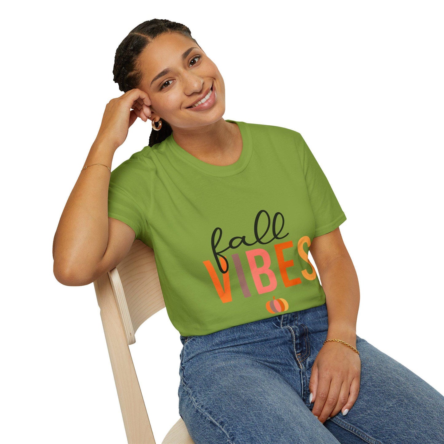 Women's Fall Vibes T-Shirt — Pumpkin Autumn Graphic Tee