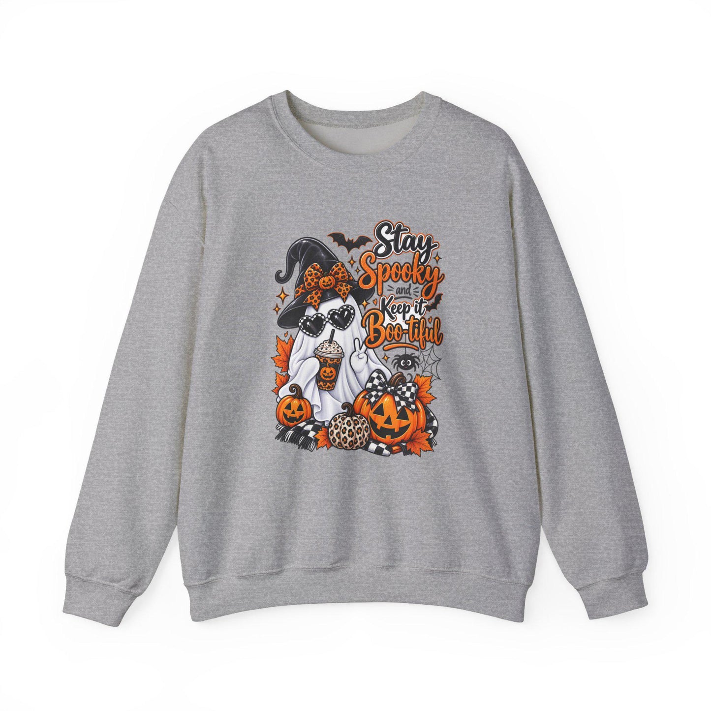 Stay Spooky & Be Kind Hoodie Sweatshirt | Halloween Ghost Pumpkin Design, Mom Female Teen Autumn Apparel, Everyday School Friend Streetwear
