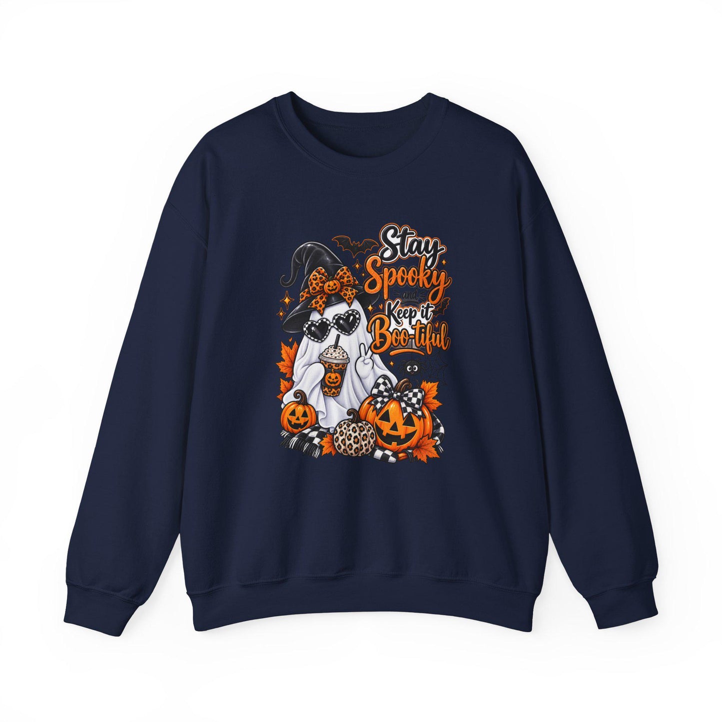 Stay Spooky & Be Kind Hoodie Sweatshirt | Halloween Ghost Pumpkin Design, Mom Female Teen Autumn Apparel, Everyday School Friend Streetwear