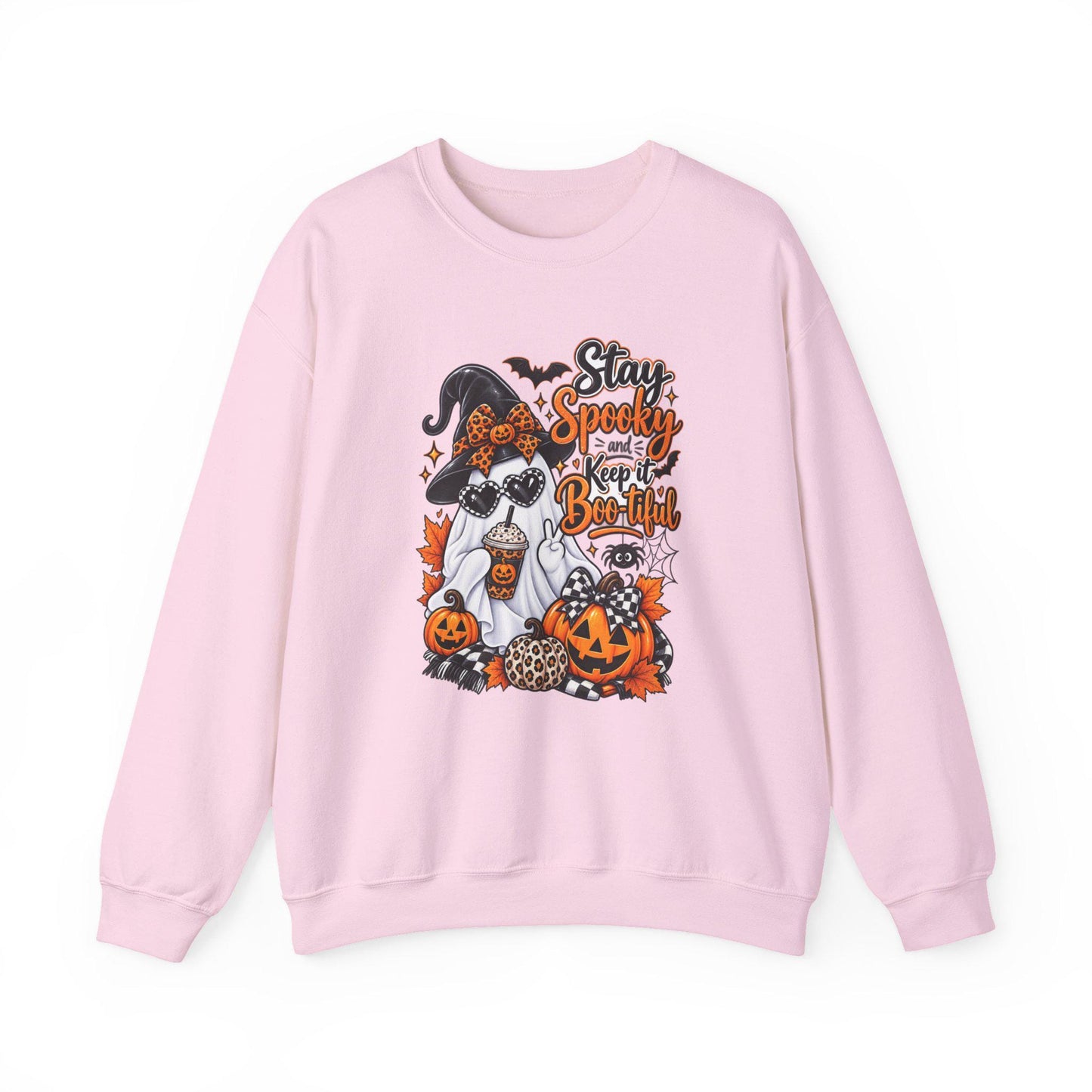 Stay Spooky & Be Kind Hoodie Sweatshirt | Halloween Ghost Pumpkin Design, Mom Female Teen Autumn Apparel, Everyday School Friend Streetwear