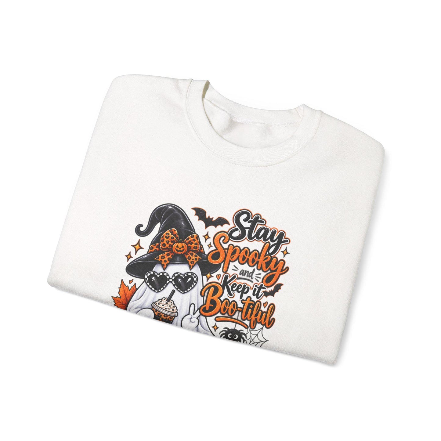 Stay Spooky & Be Kind Hoodie Sweatshirt | Halloween Ghost Pumpkin Design, Mom Female Teen Autumn Apparel, Everyday School Friend Streetwear
