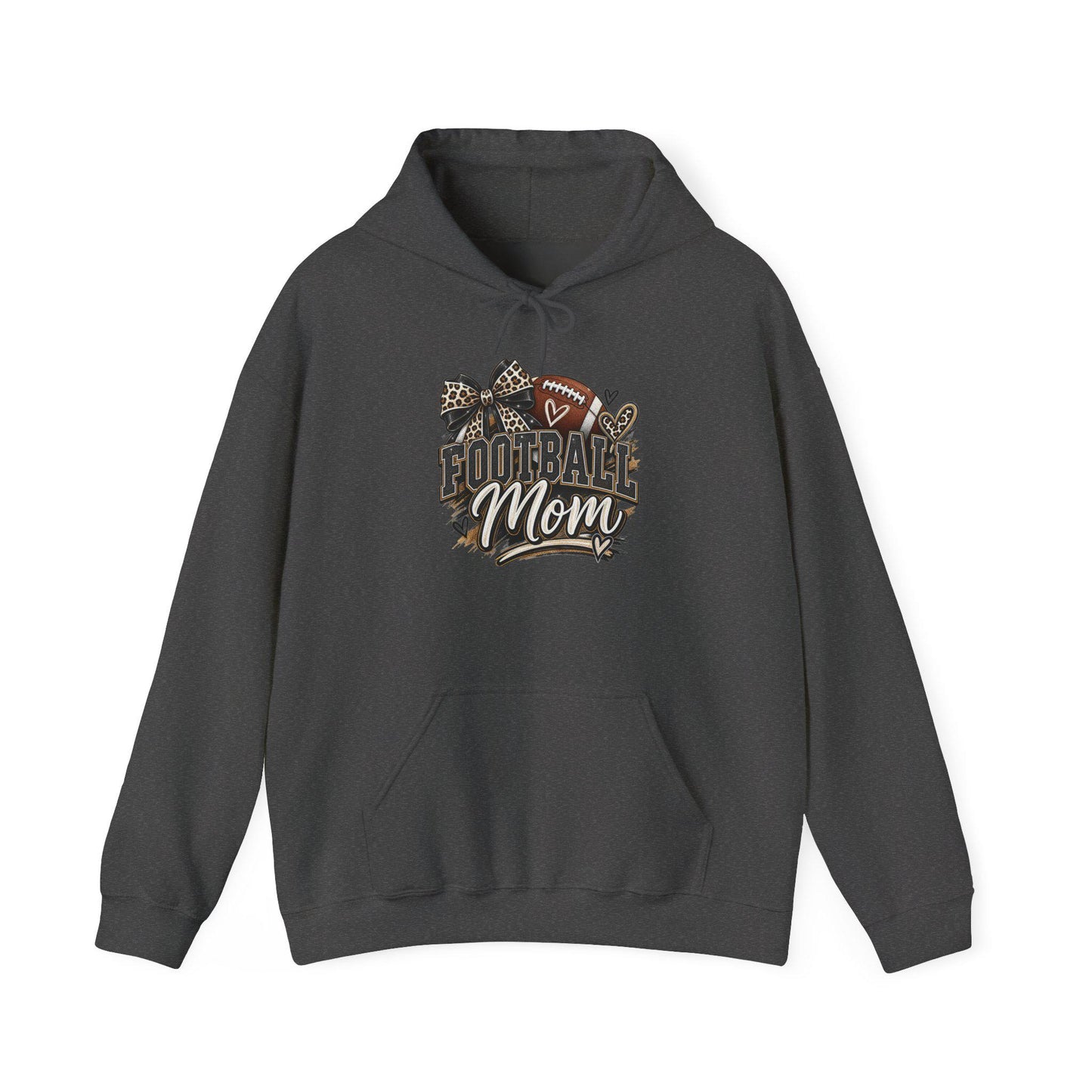Football Mom Hoodie | Leopard Football Graphic, Paw Print Football Season Everyday Pullover, Female Woman, Streetwear Sweatshirt Apparel
