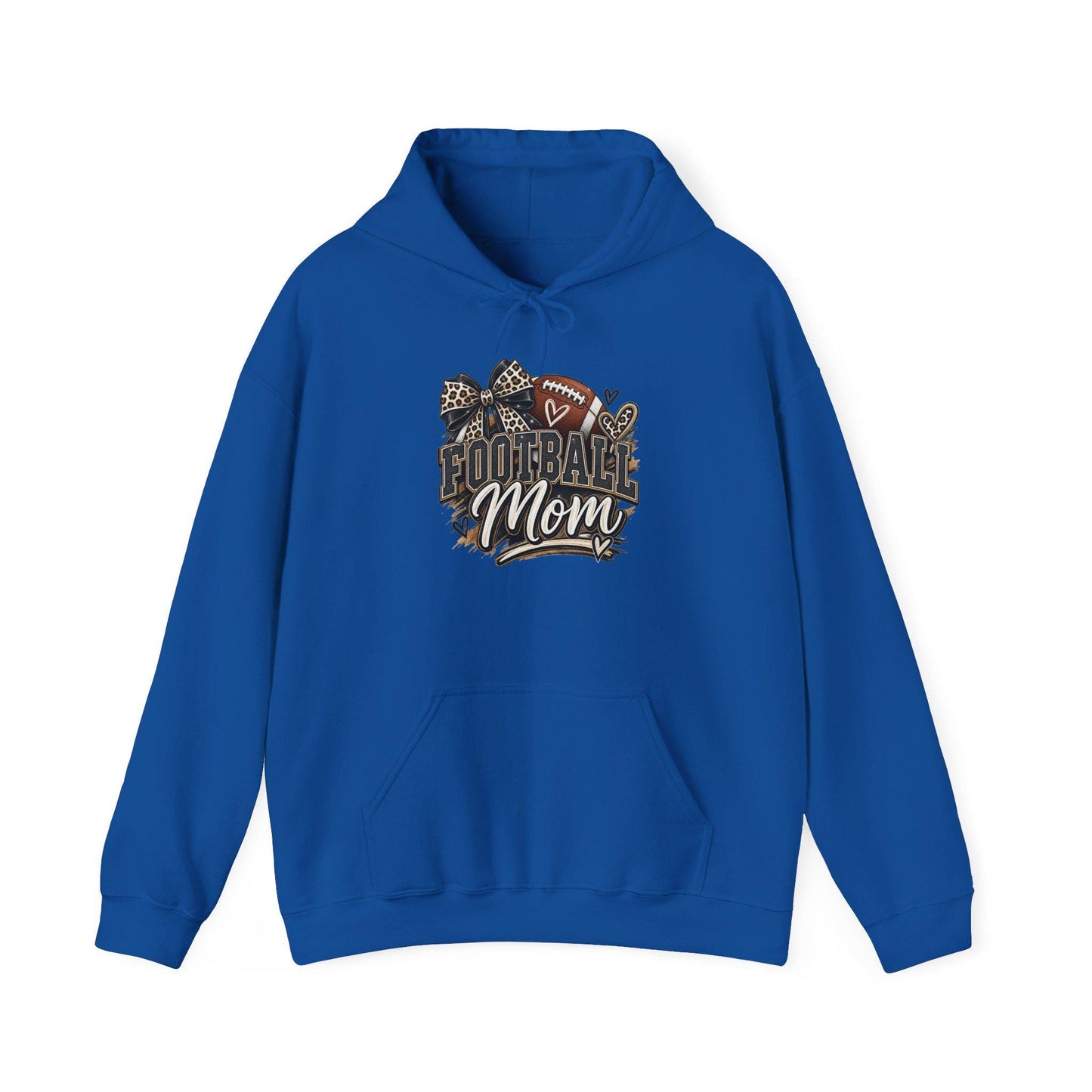Football Mom Hoodie | Leopard Football Graphic, Paw Print Football Season Everyday Pullover, Female Woman, Streetwear Sweatshirt Apparel
