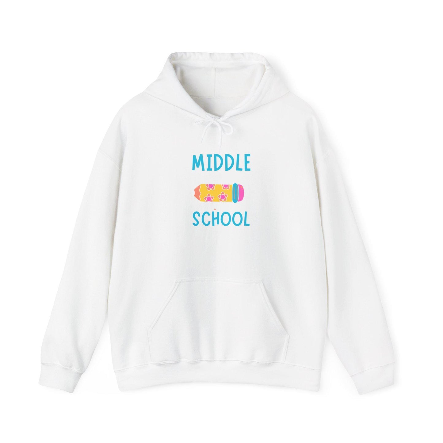 Middle School Pencil Hoodie Gifted | Cute School Supplies Graphic | Cozy Comfortable Pullover | Teen Warm Apparel with Pockets | Long sleeve