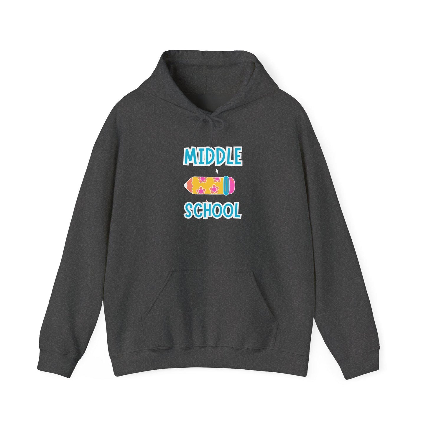 Middle School Pencil Hoodie Gifted | Cute School Supplies Graphic | Cozy Comfortable Pullover | Teen Warm Apparel with Pockets | Long sleeve