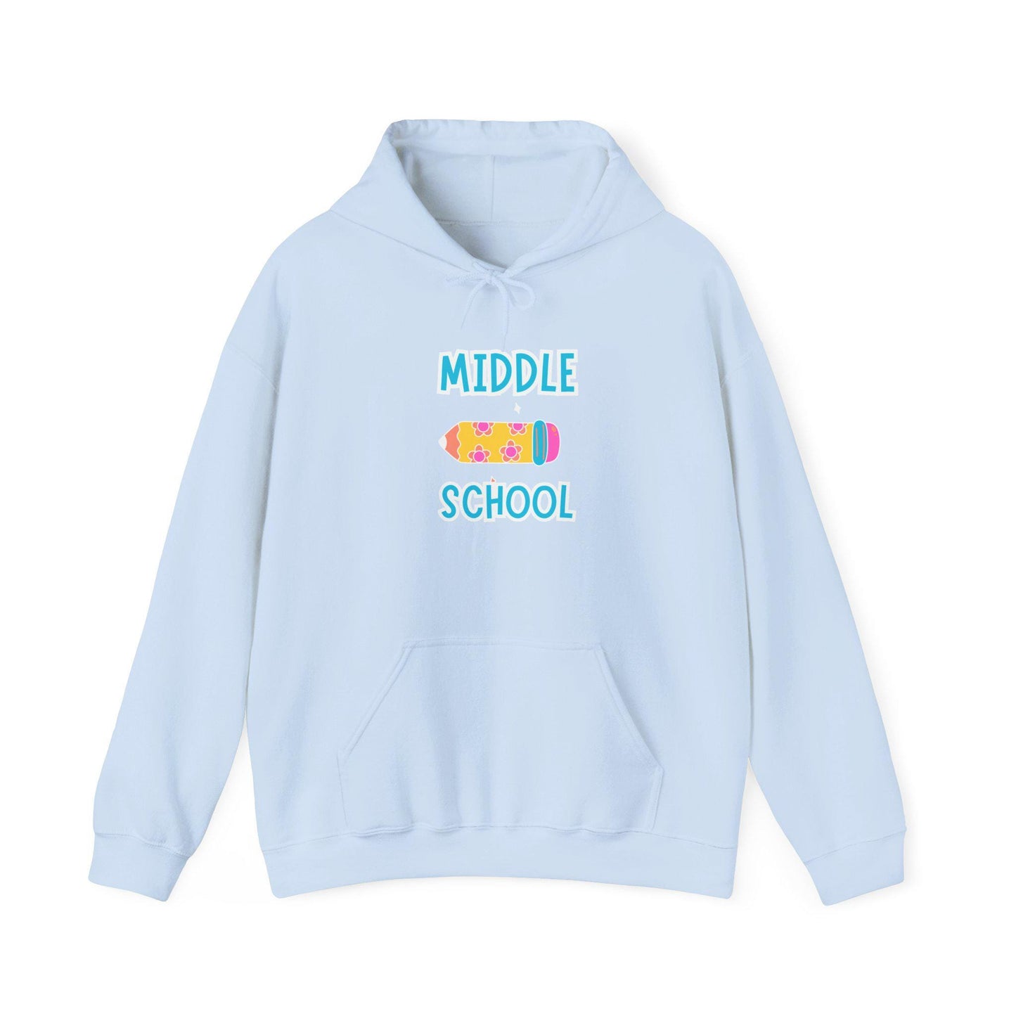 Middle School Pencil Hoodie Gifted | Cute School Supplies Graphic | Cozy Comfortable Pullover | Teen Warm Apparel with Pockets | Long sleeve