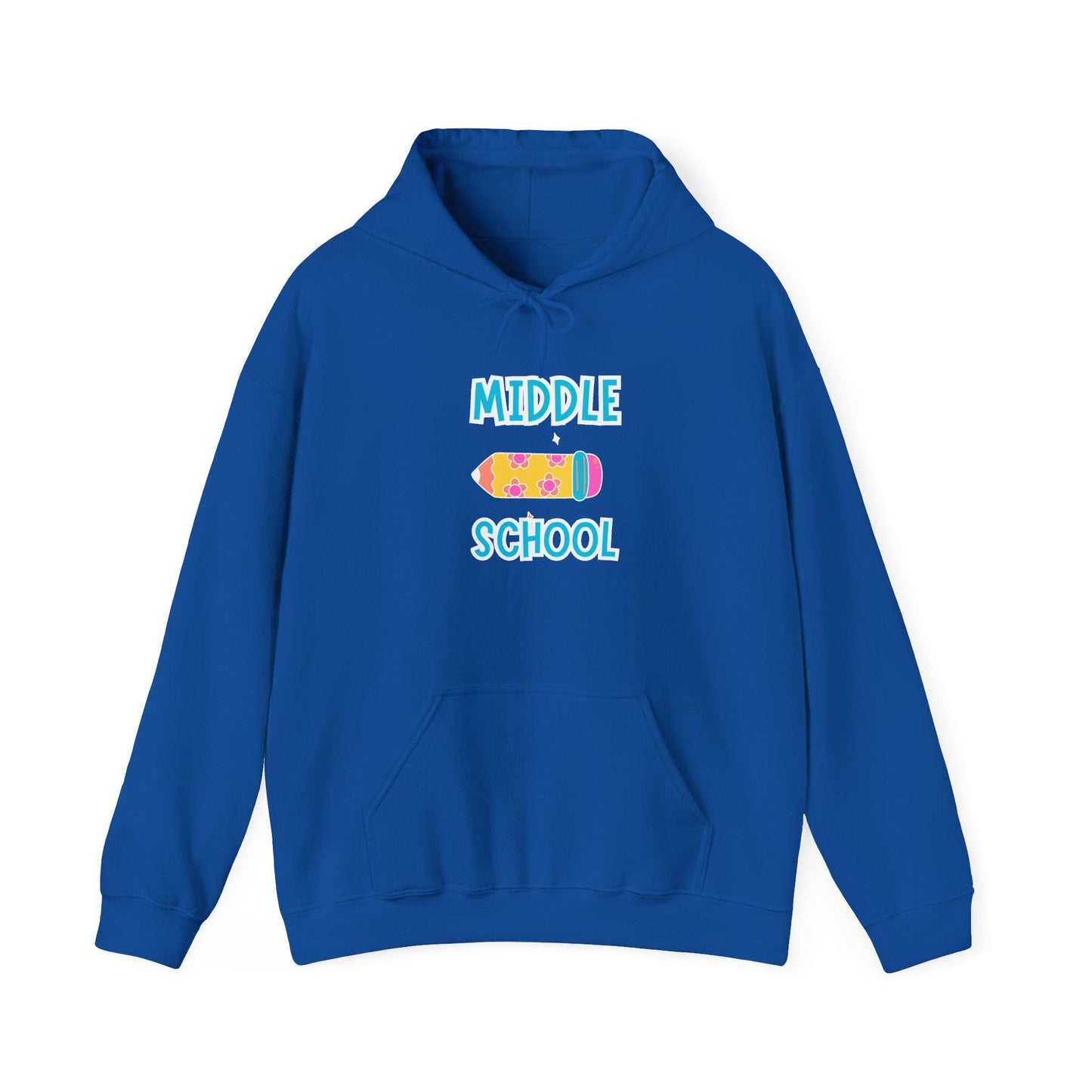 Middle School Pencil Hoodie Gifted | Cute School Supplies Graphic | Cozy Comfortable Pullover | Teen Warm Apparel with Pockets | Long sleeve