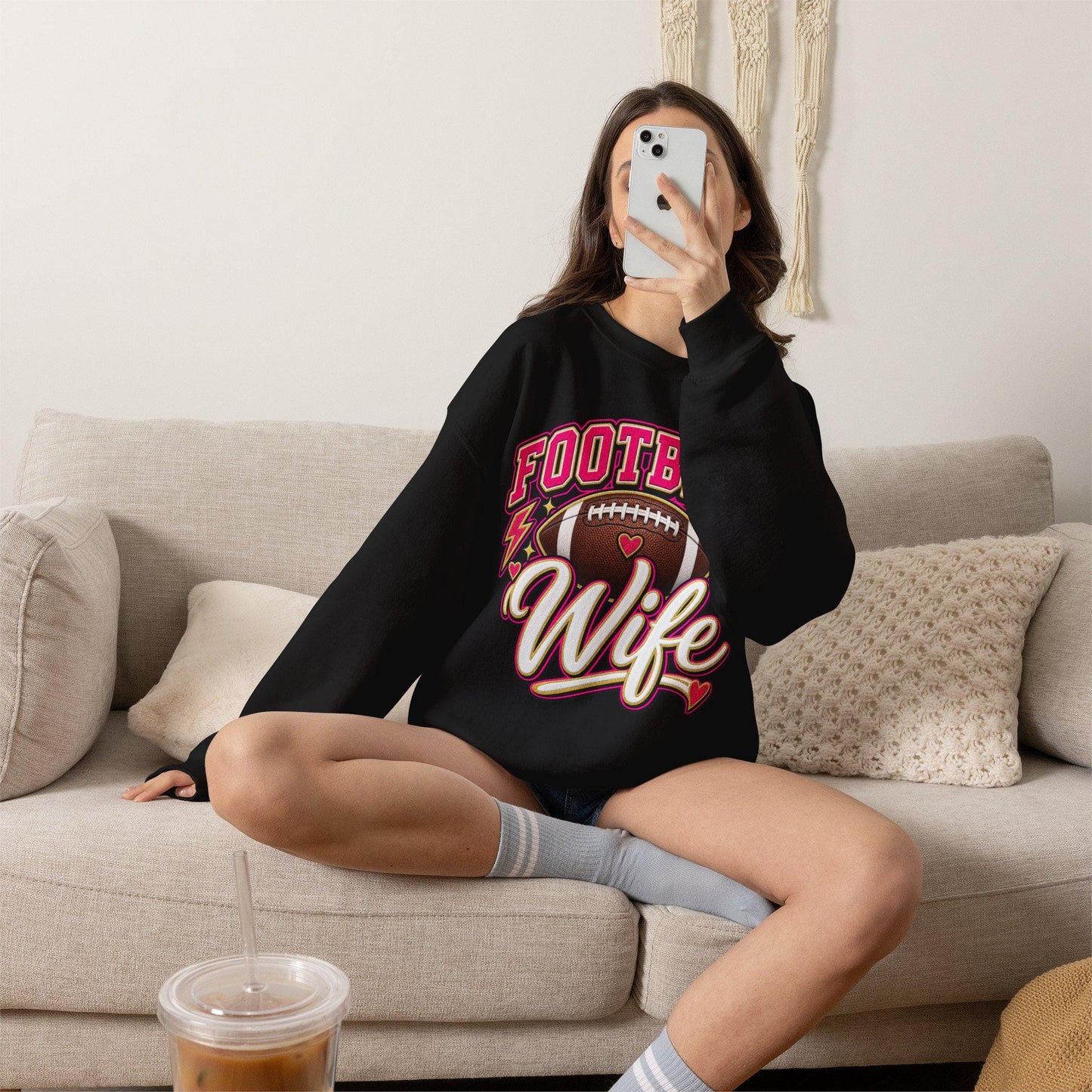 Football Wife Sweatshirt, Football Game Day Season Apparel, Football Wife Life, Fall Football Fashion, Gift for Football Fan, Mom Gear