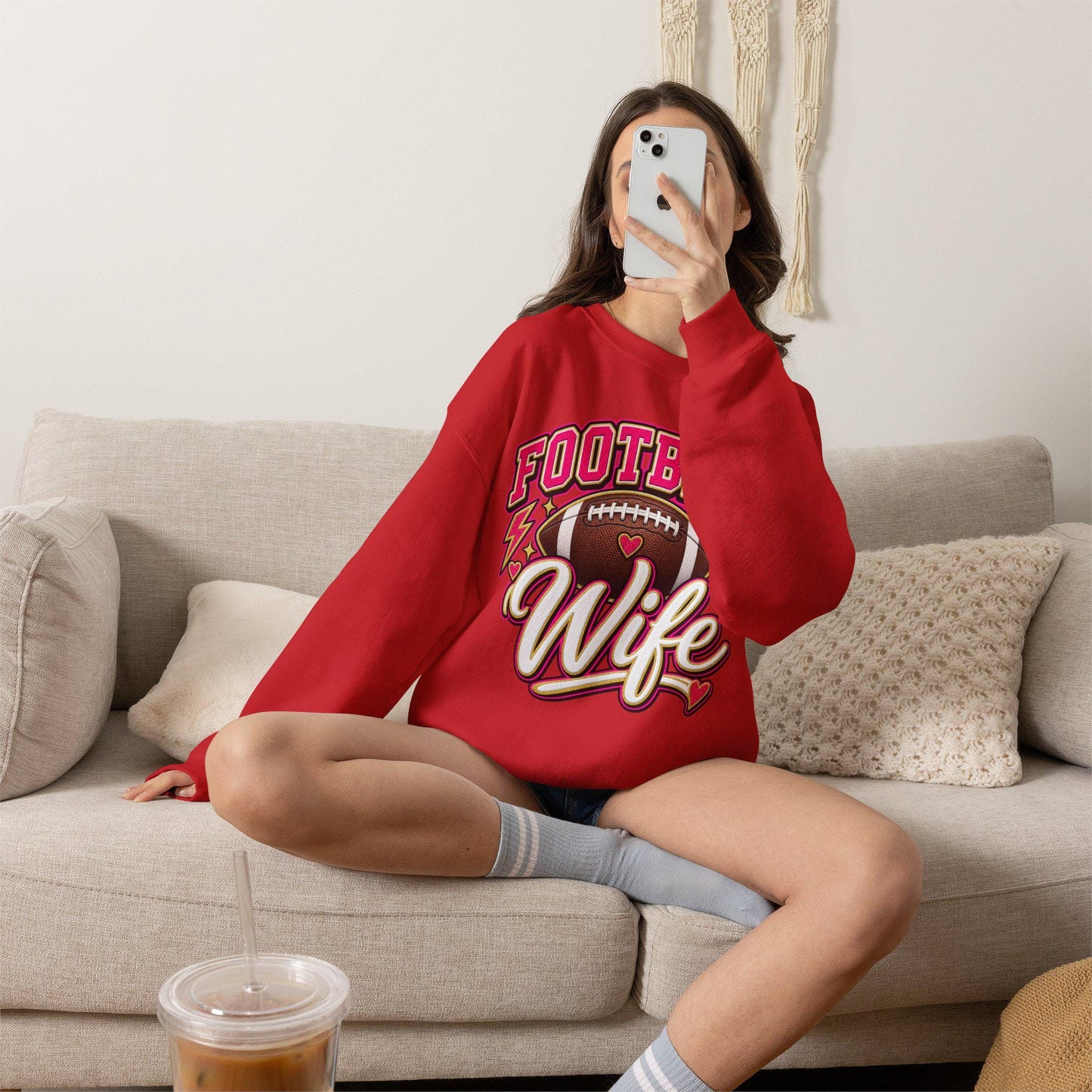Football Wife Sweatshirt, Football Game Day Season Apparel, Football Wife Life, Fall Football Fashion, Gift for Football Fan, Mom Gear